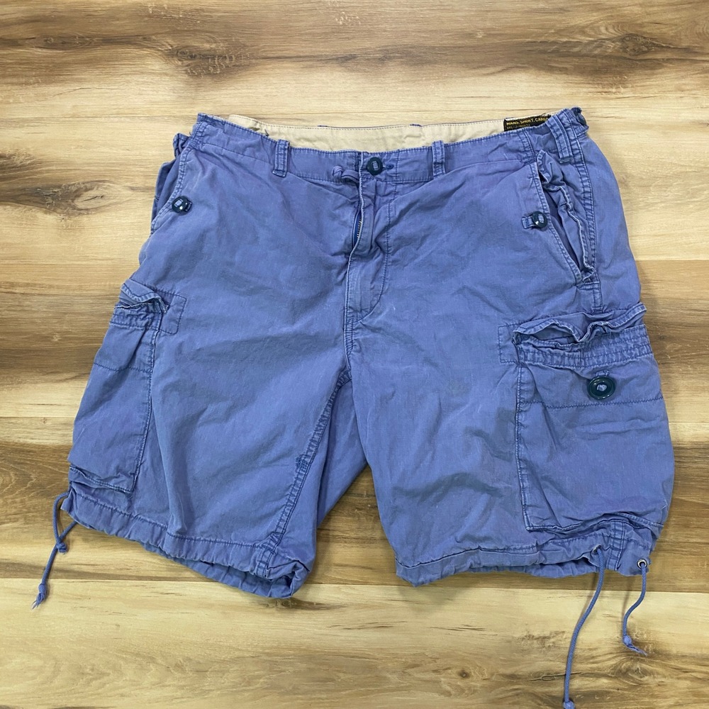 Polo Ralph Lauren Cargo Shorts 36 Surplus Fit Cotton Military Blue Vintage Style